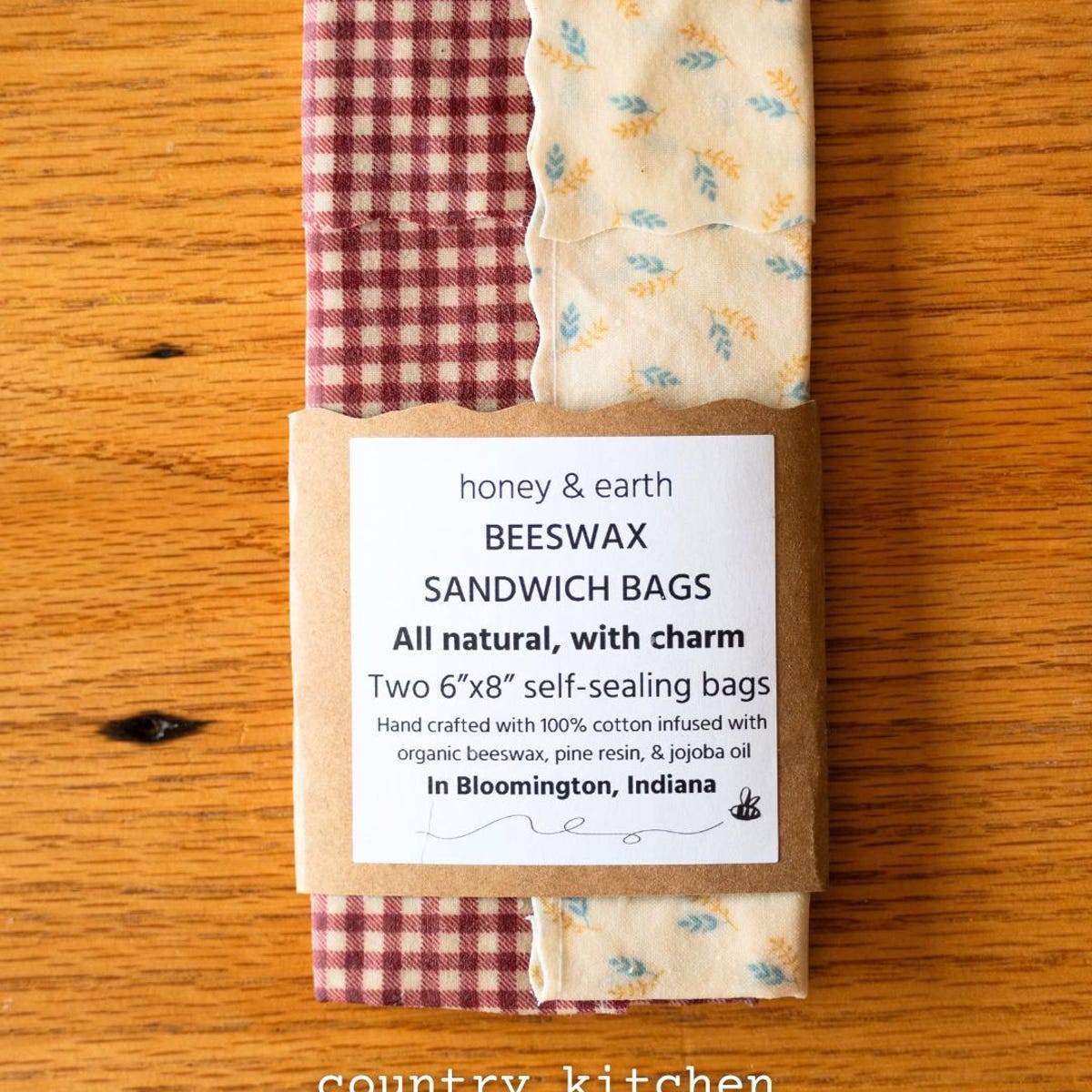 Beeswax Sandwich Bags | 2-pack | Reusable | Eco Friendly | Fully Compostable | Antibacterial | Kitchen Gift | Kitchen Accessory