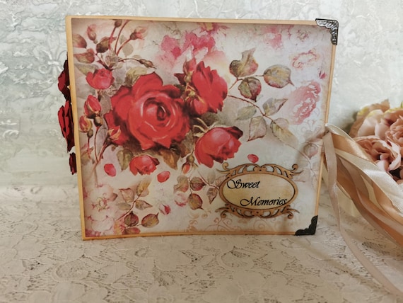 A genuinely handcrafted vintage-style scrapbook album that feels like an heirloom artifact rather than a store-bought keepsake book.