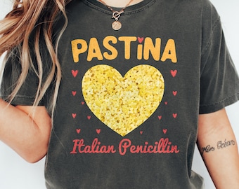 Pastina Italian Penicillin Shirt, Italian Pastina Love Tee, Foodie Gift Tee, Italian Comfort Food Shirt, Heart Design T-Shirt