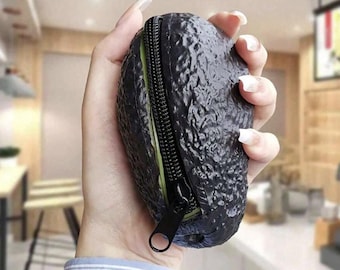 Avocado Mini Coin Purse, Cute Key Storage Bag, Small Zipper Wallet, Funny Gift for Women & Kids