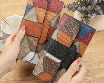 Geometric Pattern Women's Long Wallet, Organizer Wallet for Cards and Cash