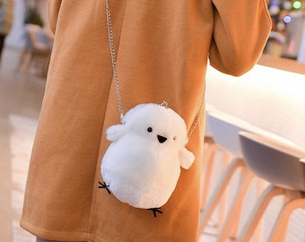 Plush Animal Mini Bag, Cute Plush Handbag, Kawaii Novelty Shoulder Bag