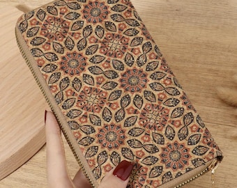 Vintage Style Women Wallet, Large Capacity Retro Wristlet Wallet, Dual Zipper Long Wallet