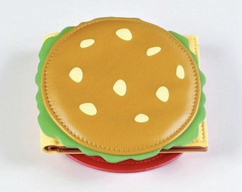 Burger Unisex Wallet , Funny Coin Purse, Card Holder, Novelty Travel Accessory