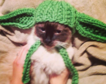 Yoda hat for extra small dogs or cats Jedi costume Star Wars geekery nerdy skywalker