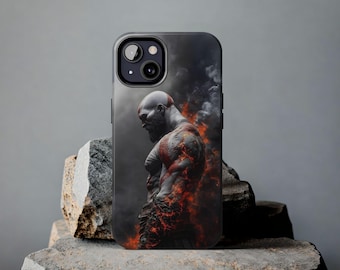 Kratos God of War-telefoonhoesje | Vurige fanart, stevige bescherming