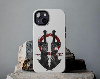 Stoer telefoonhoesje met fanart van de God of War | Videogame Mythic Warrior
