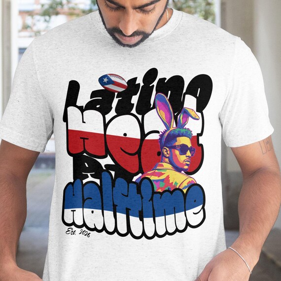 Latino Heat Halftime PNG, bad tour bunny 2026 Football Design, Puerto Rico Football, POD png, benito fan, football fan, benito bowl png.