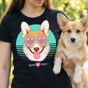 Retro Corgi Valentine PNG, hart zonnebril hond clipart (digitale download).