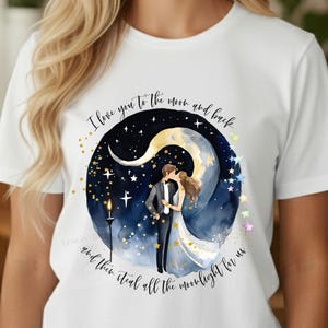 Ik hou van je tot de maan en terug PNG, hemelse valentijnillustratie, valentijnskaart clipart, valentijnsdagcadeau voor stel, esthetische print.
