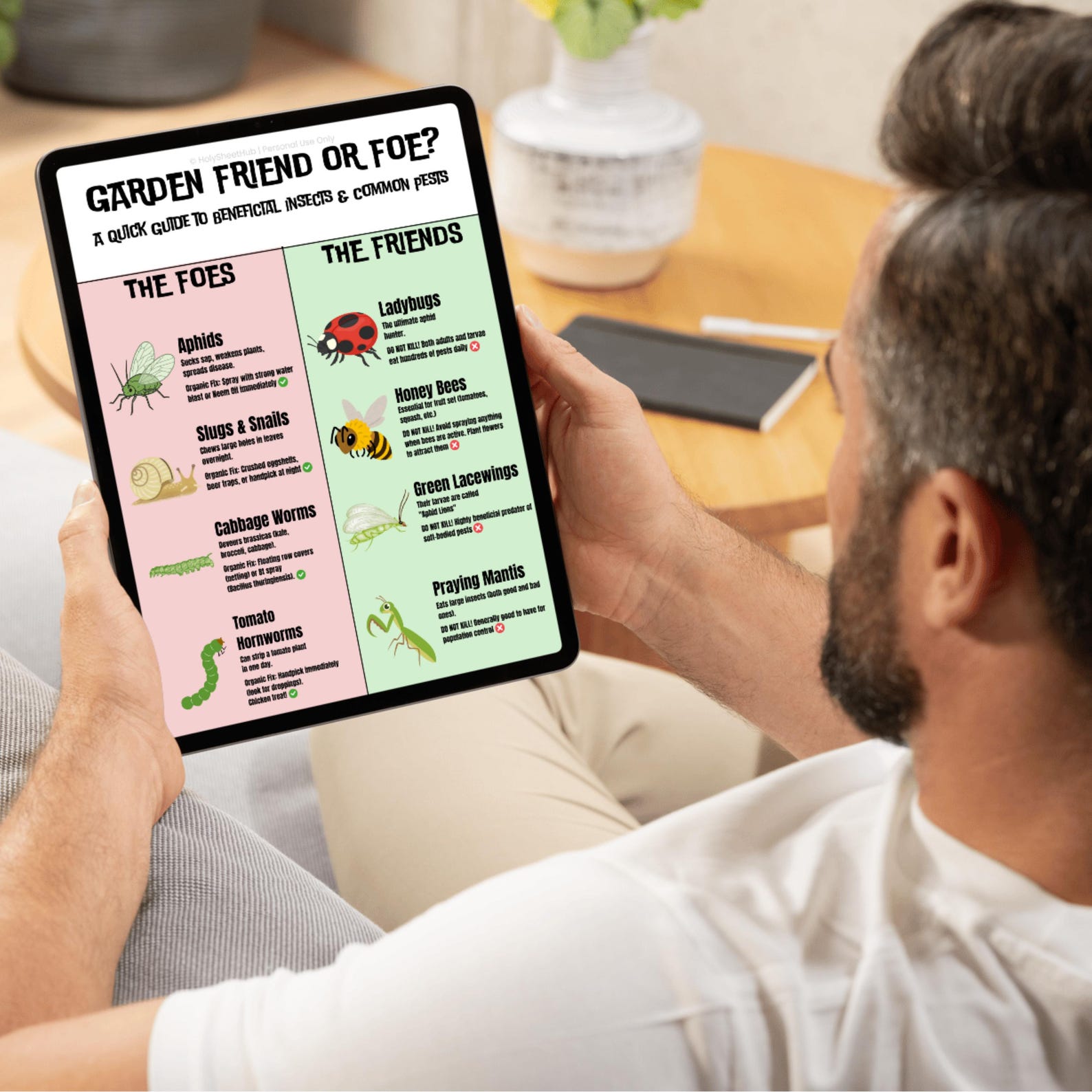 Garden Pest Identifier Chart Printable | Good Bug Vs Bad Bug Poster ...