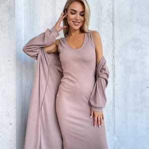 two piece bodycon midi dress Open Front Jacket Two Pieces Chain Bodycon Midi Dress