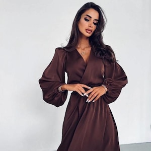 silk cocktail dresses with sleeves Azure Midi Silk Dress - Emika Fashion - Women's Clothes, Dresses, Evening  Dresses, Cocktail Dresses, Party Dresses, Pantsuits, Skirts, Shorts,  Corsets, Blouses