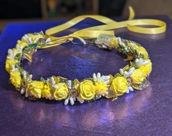 Adjustable Yellow Sun Themed Lightup Flower Crown
