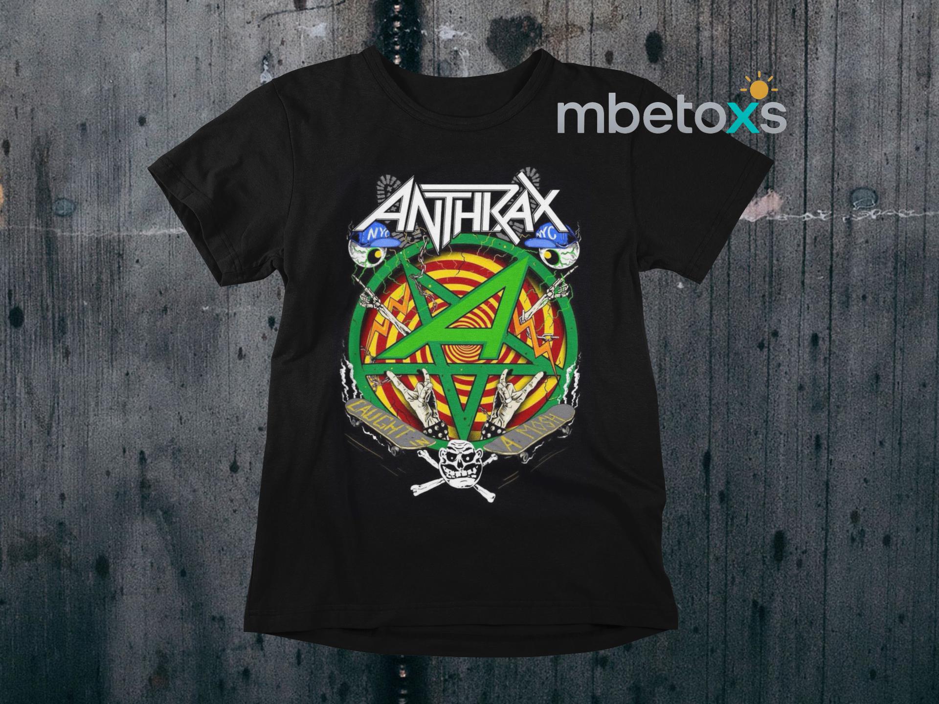 T-shirt ANTHRAX 1981 Crest New York NY Taille Small - Neuf Avec étiquettes - 100% Coton, Marque Delta