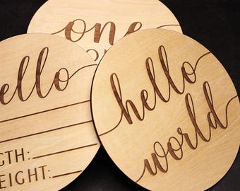 Wooden Baby Monthly Milestone Discs – Photo Prop Set for First Year Memories