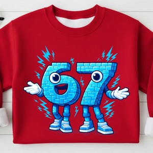 Rolig Six Seven 67 PNG, 67 Meme Sublimeringsdesign, (Digital Nedladdning)