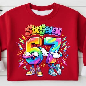 Six Seven 67 PNG, 67 Meme Sublimeringsdesign, (digital nedladdning)
