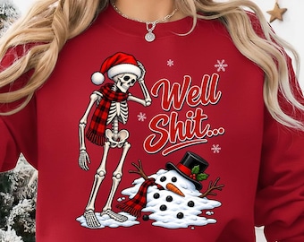 Sarcastic Skeleton Snowman Christmas PNG | Spooky Holiday Design (Digital Download)