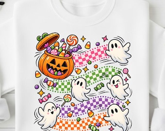 Halloween PNG | Cute Ghost PNG | Pumpkin Candy Design | Spooky Season PNG | Ghost Shirt Design | Trick or Treat Design