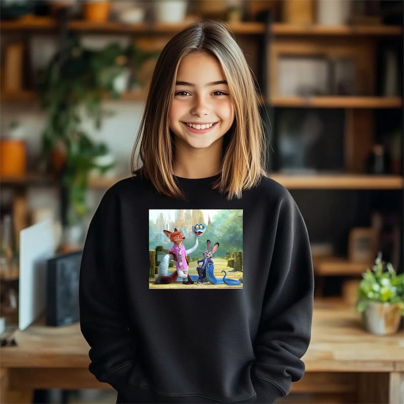 Disney Zootopia Kids Sweatshirt, Character Graphic Tee bild 1