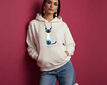 Personalized Pet Portrait Hoodie, Custom Cat or Dog Sweatshirt