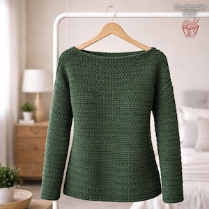 Modern Crochet Sweater Pattern for Women, Easy Handmade Pullover, Cozy Winter Crochet Top, PDF Digital Download.