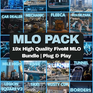 19x FiveM MLO Map Pack - Optimized Interiors & Roleplay Locations Bundle - ESX/QBCore Ready
