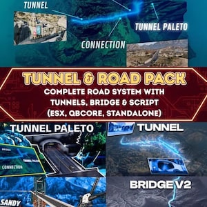 FiveM Tunnel & Bridge Pack | Map Expansion MLO + Border Script | Optimized | Plug-and-Play | ESX QB-Core Compatible