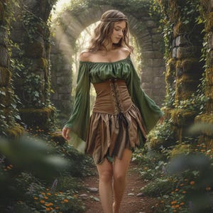 Mittelalterliches Fantasy-Elfengewand - Renaissance-Jahrmarkt-Kostüm, Waldfee-Outfit