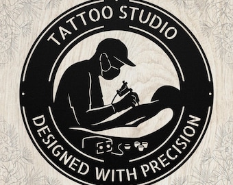 Custom Tattoo Studio Metal Sign, Personalized Ink Shop Wall Art, Tattoo Artist Decor