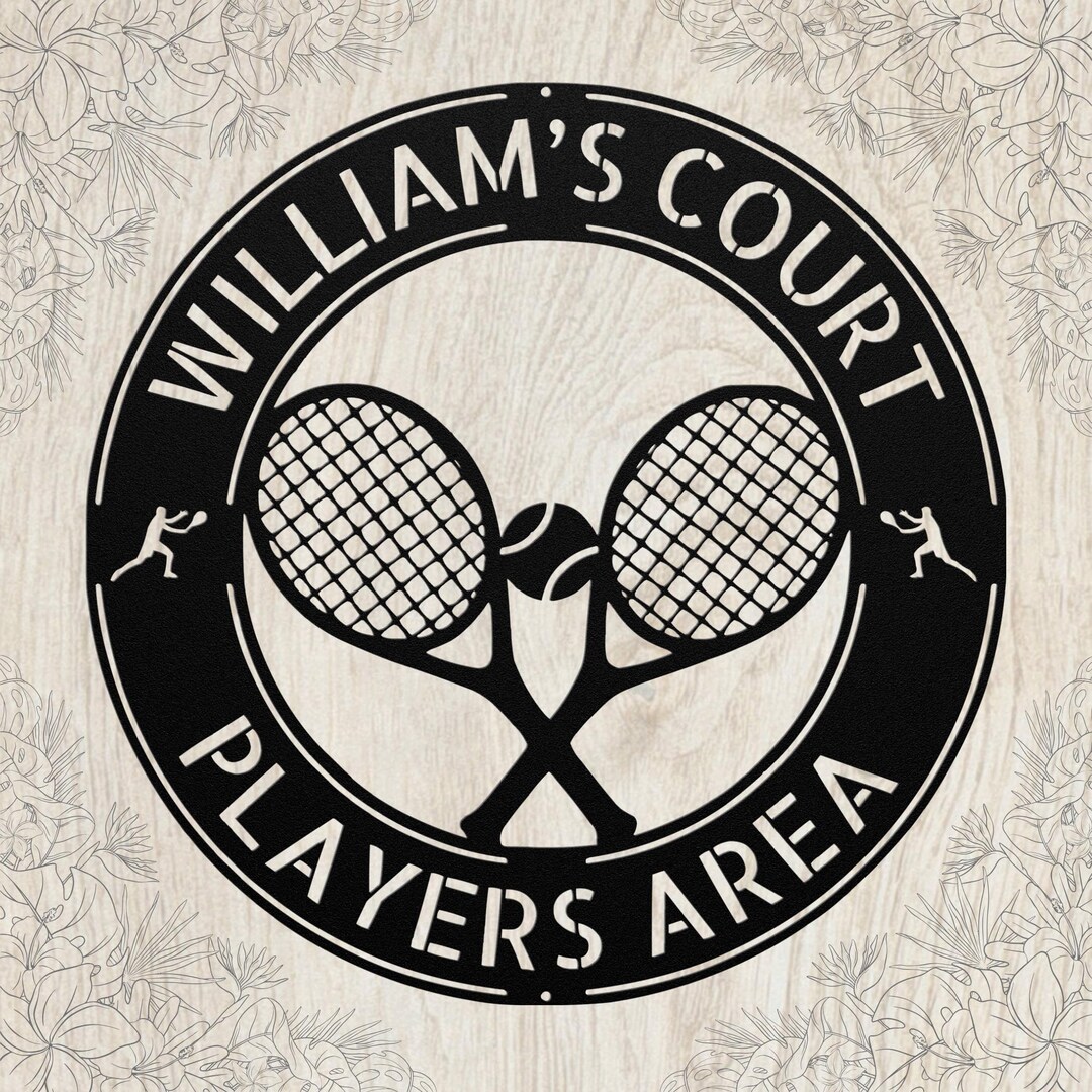 Tennis Racket Sign Custom Personalized Tennis Racket Metal Sign: Laser-cut Sports Decor, Wall Art ...