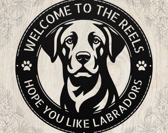 Letrero metálico personalizado de Labrador Retriever: decoración de pared con nombre personalizado