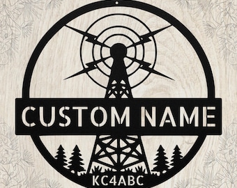 Personalized Ham Radio Metal Art Sign: Custom Call Sign Gift for Operators