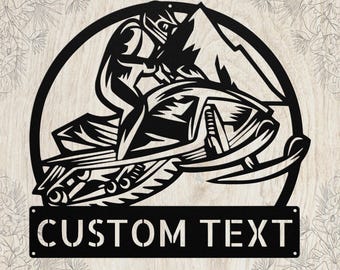 Personalized Snowmobile Metal Sign: Wall Art, Gift for Snowmobile Riders and Winter Fans