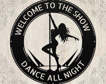 Letrero metálico personalizado de stripper: arte de pared con nombre personalizado, decoración de bar para adultos, regalo para ella