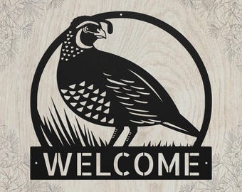 Personalized Quail Metal Sign - Custom Hunting Cabin Wall Decor - Bird Lover Gift Art