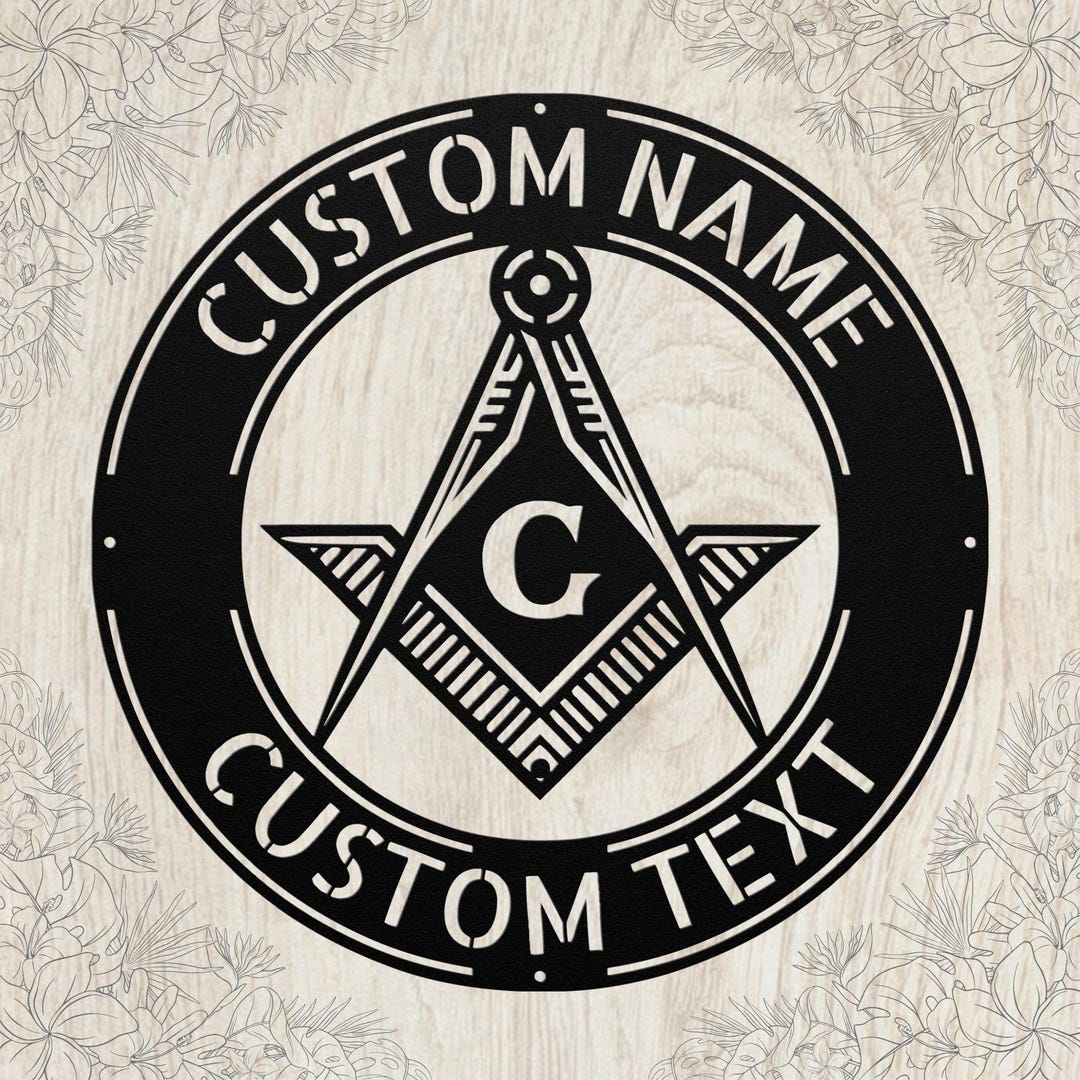 Personalized Masonic Symbol Metal Sign: Freemason Wall Art, Gift for ...