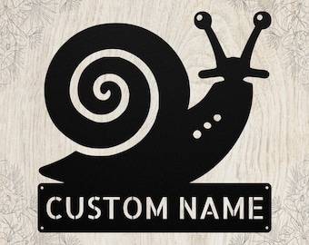 Custom Snail Metal Sign: Garden Wall Art, Gift for Nature and Animal Lovers