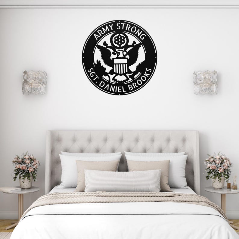 Personalized US Army Metal Sign Custom Military Wall Decor Patriotic ...