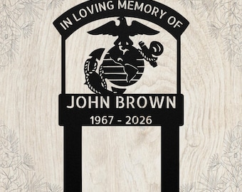 Estaca conmemorativa personalizada del Cuerpo de Marines, águila, globo terráqueo, ancla, homenaje, regalo militar personalizado