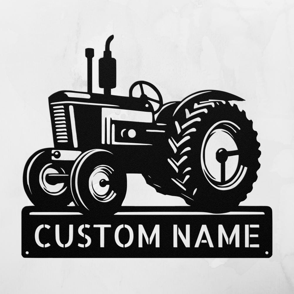 Multilayer Sign Tractor Personalized Tractor Metal Sign: Laser-cut Farm Decor, Barn Wall Art ...