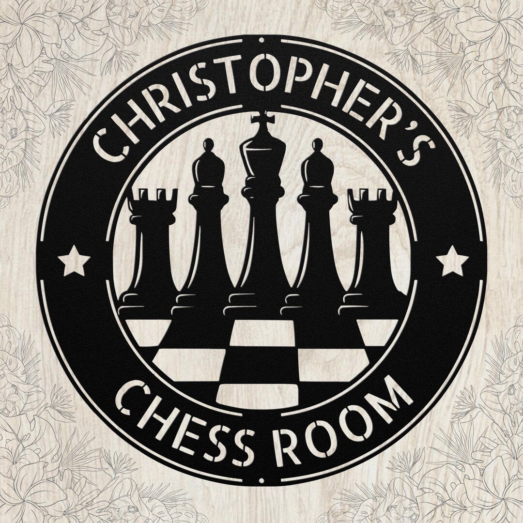 Personalized Chess Metal Sign: Wall Art, Gift for Chess Players ...