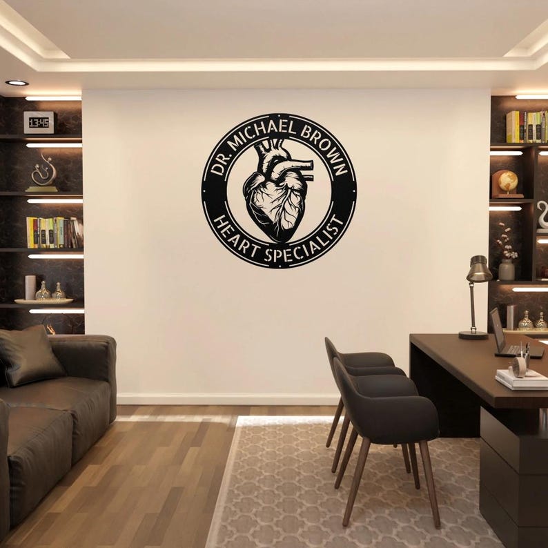 Custom Cardiology Metal Sign: Personalized Heart Doctor Wall Art ...