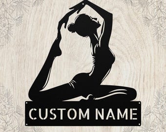 Personalized Pilates Metal Sign: Custom Fitness Wall Art, Gym Studio Decor, Instructor Gift