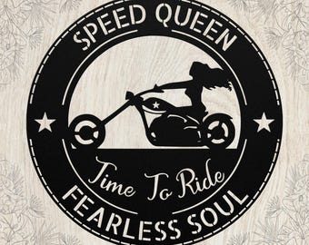 Letrero de metal personalizado para pared con diseño de motociclista: regalo de decoración de motocicleta con nombre personalizado