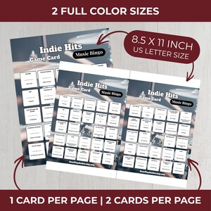 Indie Music Bingo Game | 100 Printable Cards + 75 Independent Songs & Spotify Playlist (Digital Download) image 6