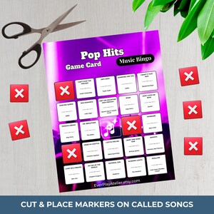 Pop Music Bingo Game | 100 Cards • 75 Songs • Spotify Playlist (Instant Download) image 10