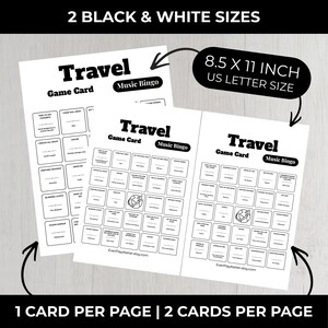 TRAVEL Music Bingo Game • 100 Printable Cards • 75 Curated Songs • Spotify Playlist (Digital Download) image 10