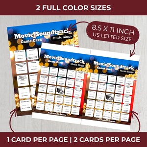 MOVIES SOUNDTRACK Music Bingo Game • 100 Printable Cards • 75 Songs • Spotify Playlist (Digital Download) bild 6